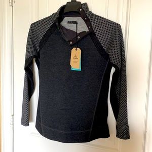 prAna Brandie Sweater Charcoal Heather Sz Medium